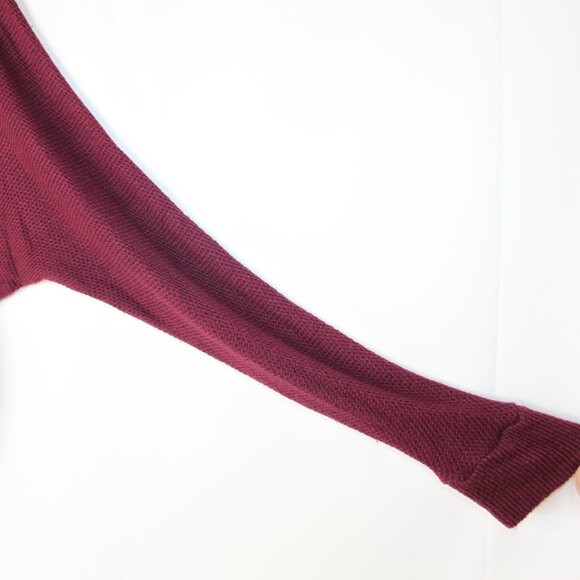MICKEY & JENNY WOMENS BURGUNDY KNIT SWEATER TOP SZ M LONG SLEEVE USA DOLMAN - Picture 8 of 16